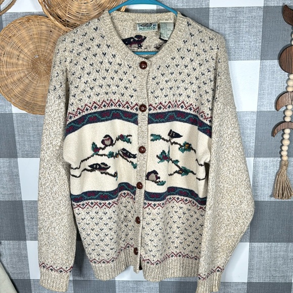 Vtg Northern Reflections Wool cardigan - Picture 1 of 8